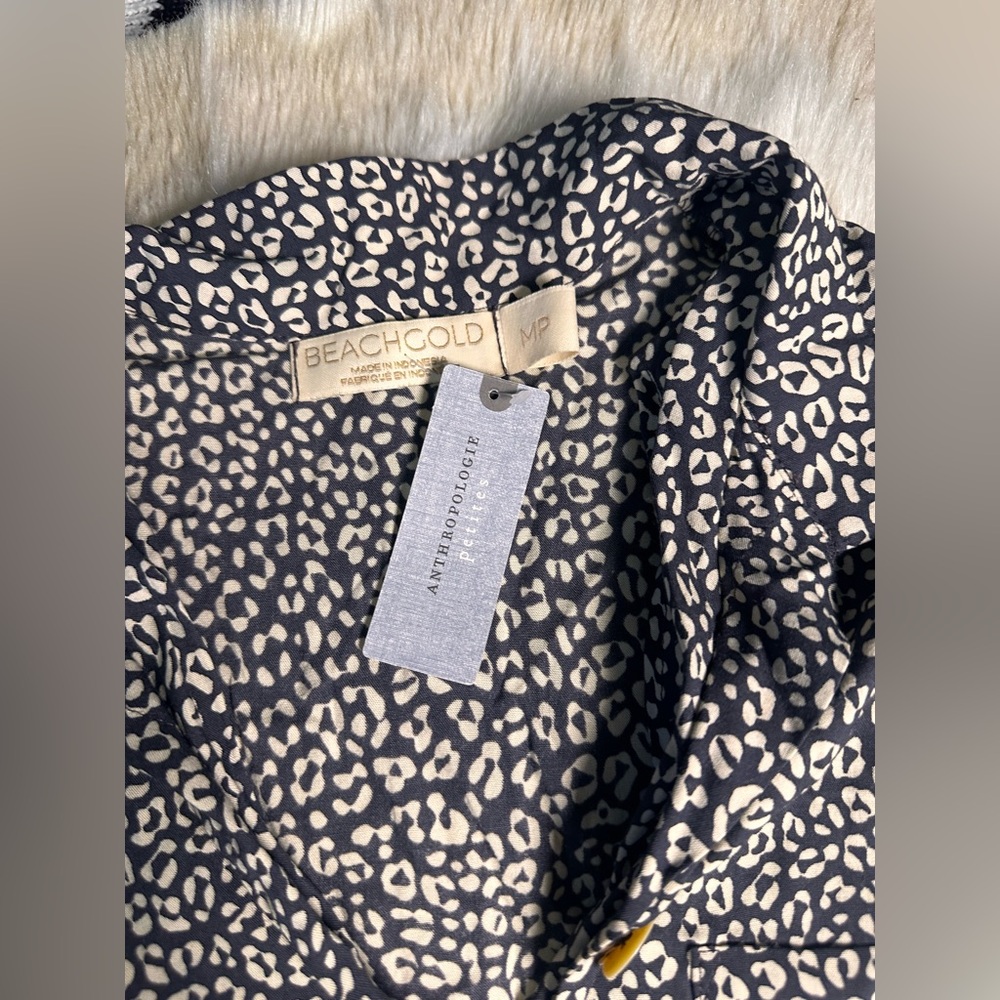 Beachgold Black and Cream Patterned Top